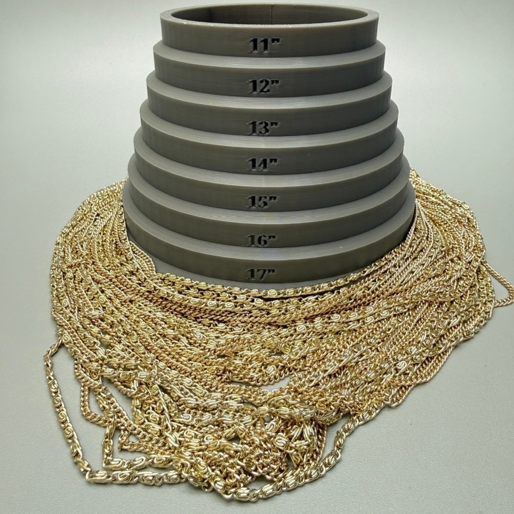 Vintage ART Waterfall Multi Chain Gold Tone Necklace 17" Lightweight Statement - Picture 8 of 11